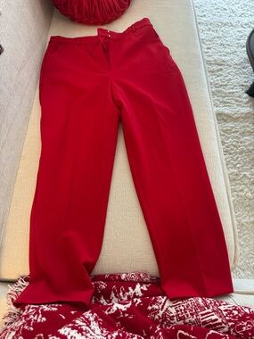 Express Red Women's Dress Trousers - Straight Leg